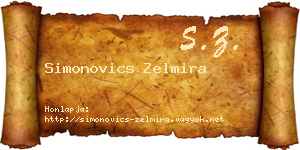 Simonovics Zelmira névjegykártya